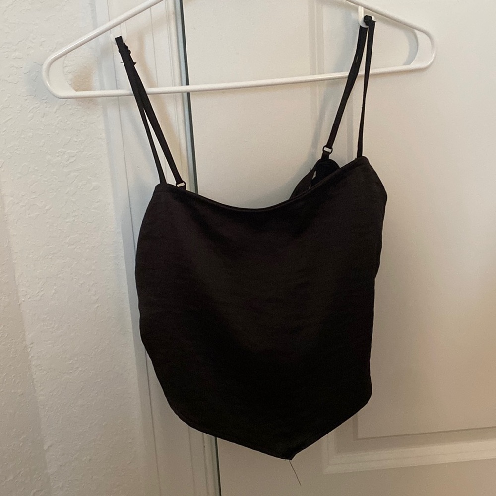 Black silk going out top